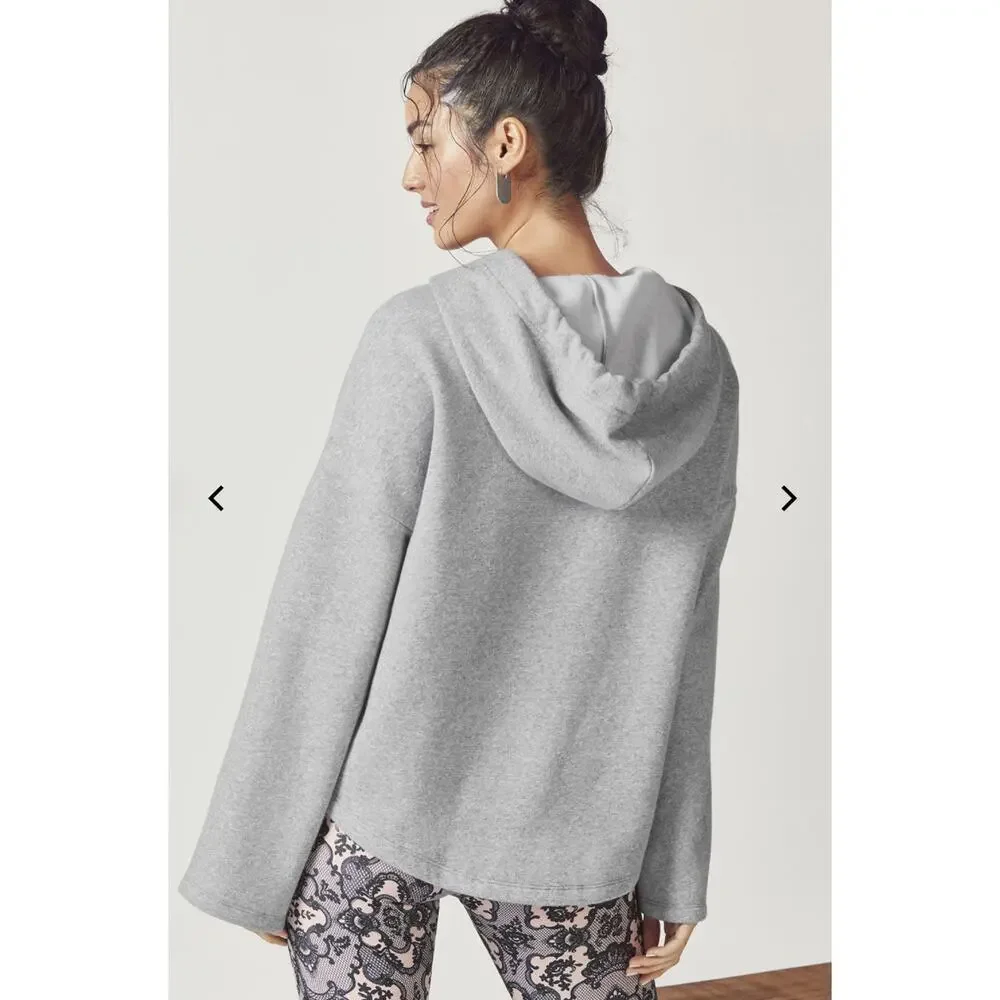 Fabletics Charlee Pullover Hoodie Gray Fleece Flowy Oversized Women's 2X